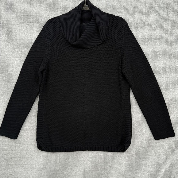 Talbots Sweaters - Talbots Sweater Womens Large Petite Black Cowl Neck Ribbed Long Sleeve Pullover